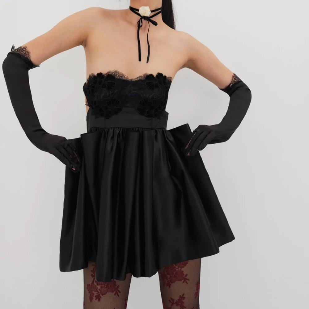 For Love of Lemons Virginia Black Strapless Dress